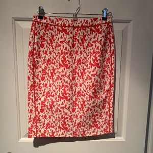 ❄️ Sale! NWOT! Coral & Off White, Back Zip Halogen Skirt. Size 0P